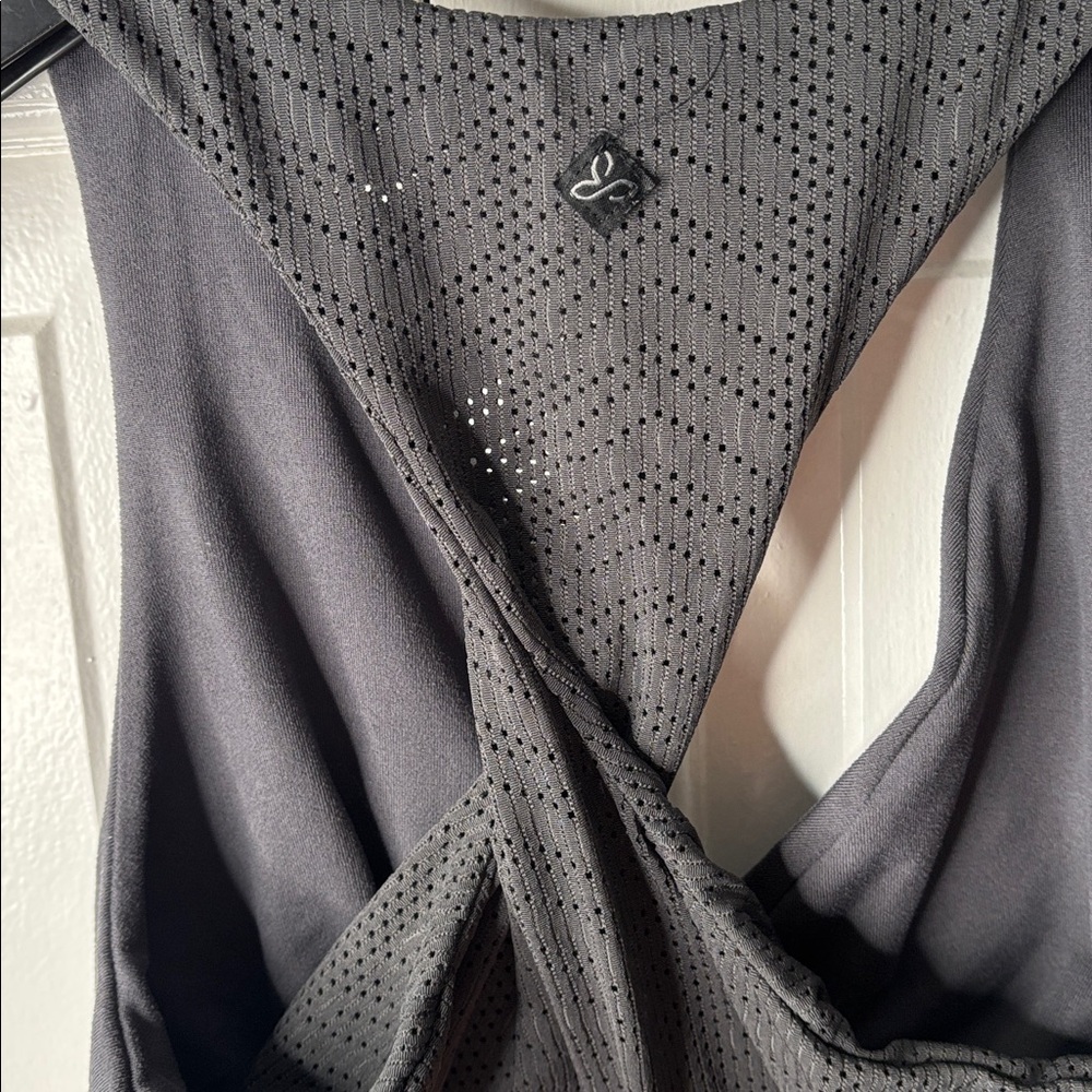 Prana Black Sleeveless Faux-Wrap Tank SZ L - Picture 6 of 6